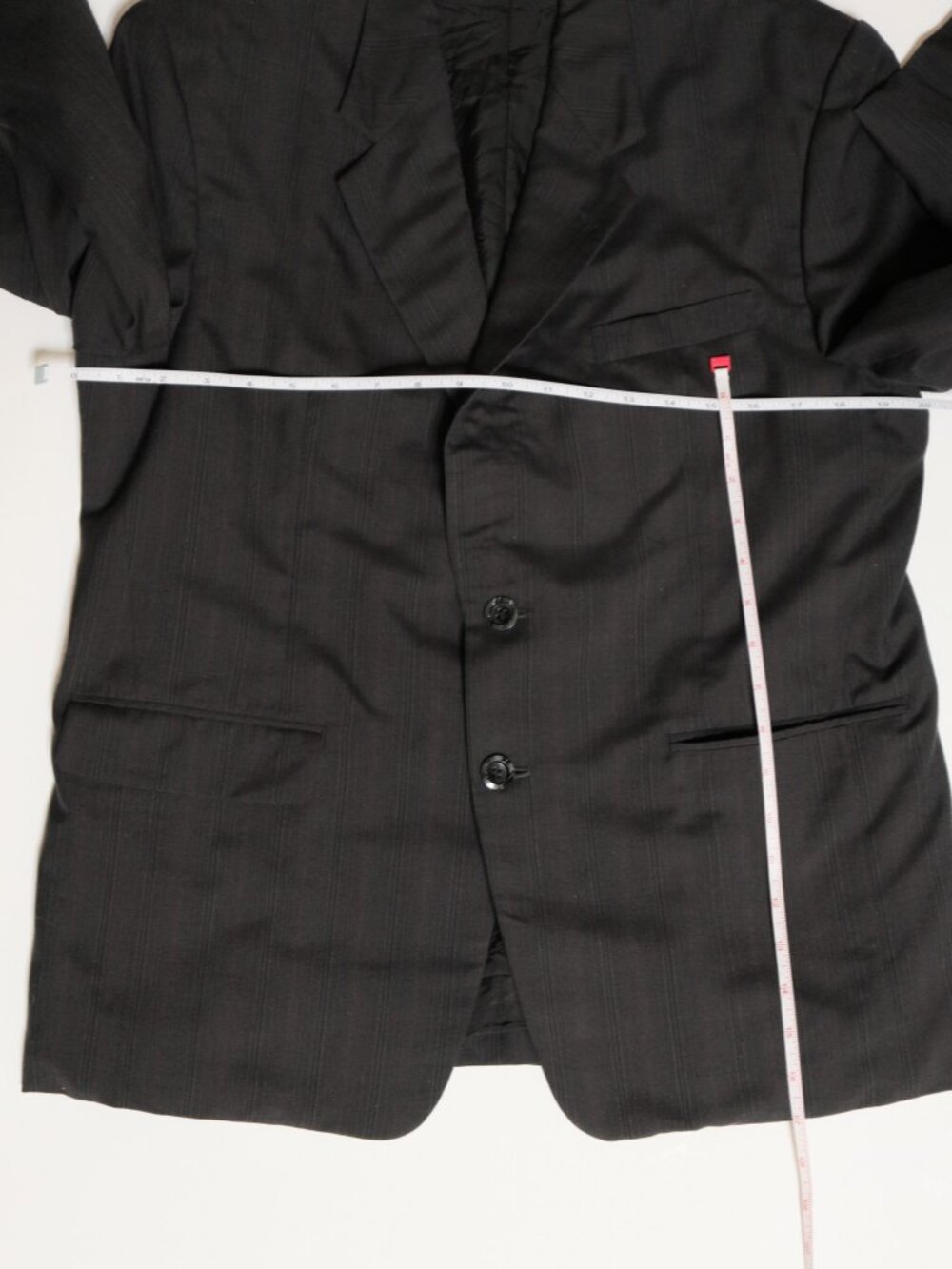 Vintage MINOVA ENGLAND Super 110's Black Wool Striped Blazer - Picture 8 of 12